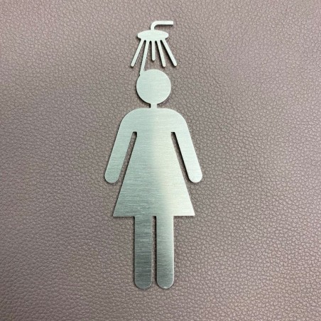 Pictogramme Inox douche femme - 10/15cm