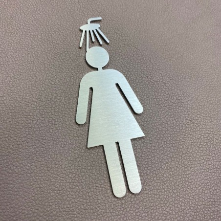 Pictogramme Inox douche femme - 10/15cm