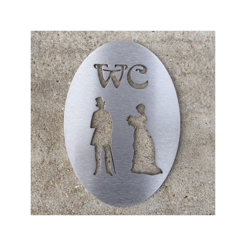 Pictogramme homme / femme toilettes retro 15cm - Epaisseur 2mm