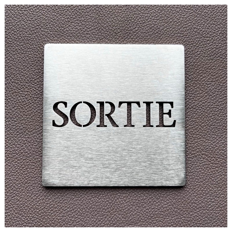 Pictogramme inox Sortie - 100x100 ou 150x150