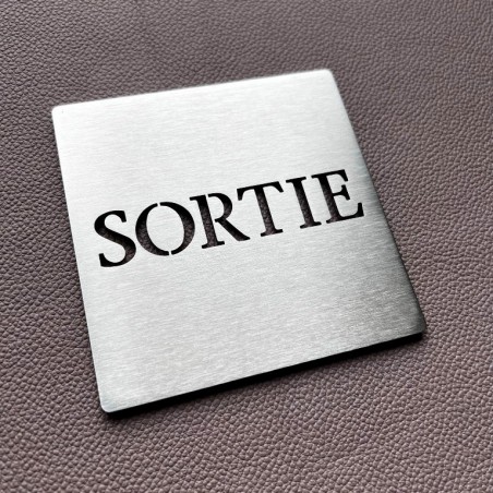 Pictogramme inox Sortie - 100x100 ou 150x150