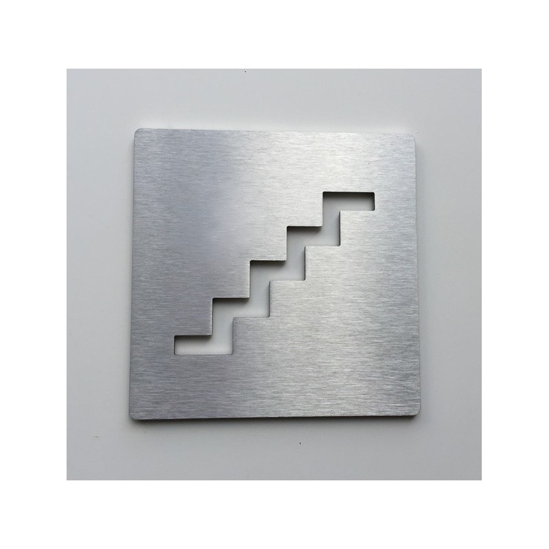 Pictogramme escalier inox - 100x100 ou 150x150mm