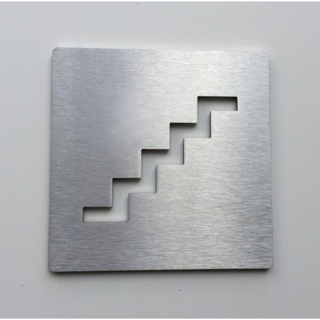 Pictogramme escalier inox - 100x100 ou 150x150mm