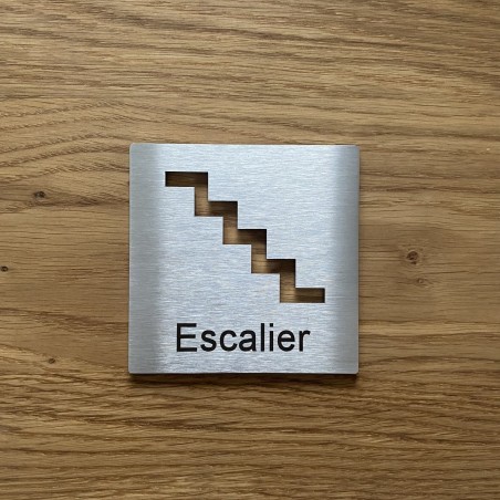 Pictogramme escalier inox - 100x100 ou 150x150mm