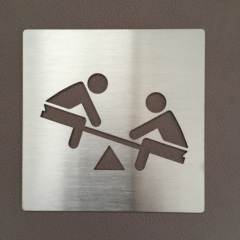 Pictogramme aire de jeux inox - 100x100 ou 150x150mm