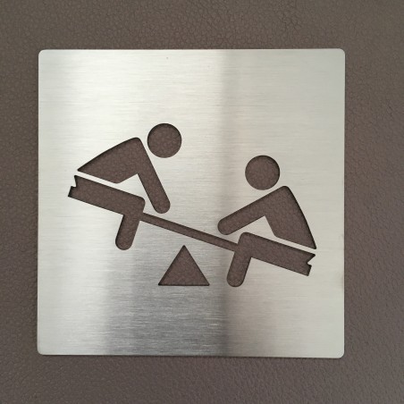 Pictogramme aire de jeux inox - 100x100 ou 150x150mm