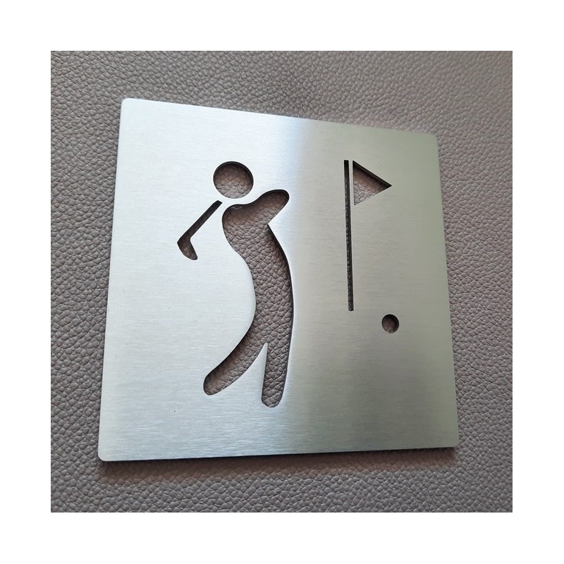 Pictogramme inox Golf - 100x100 ou 150x150mm
