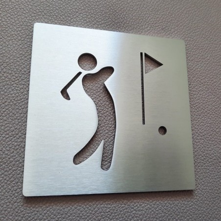 Pictogramme inox Golf - 100x100 ou 150x150mm