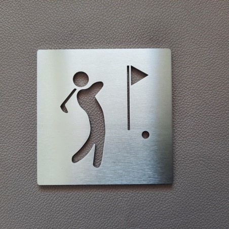Pictogramme inox Golf - 100x100 ou 150x150mm