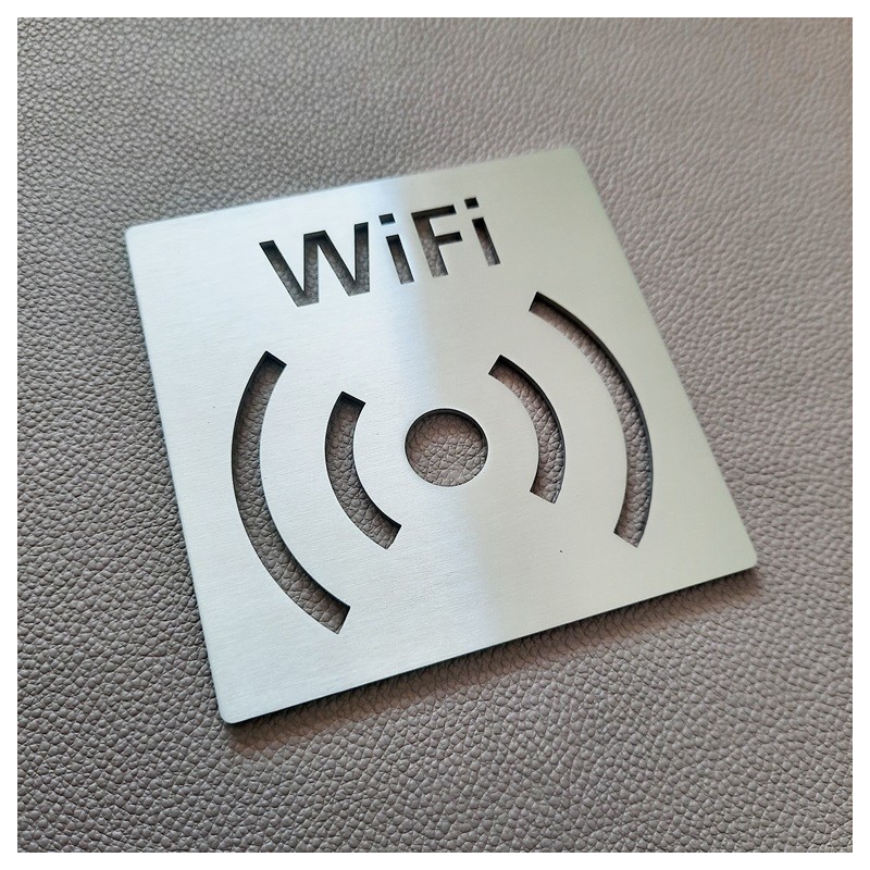Pictogramme inox Wifi - 100x100 ou 150x150mm