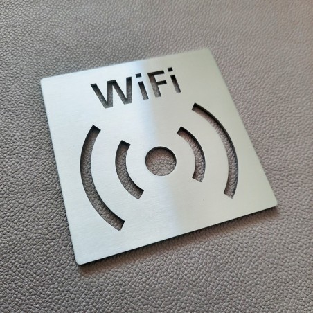 Pictogramme inox Wifi - 100x100 ou 150x150mm