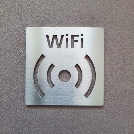 Pictogramme inox Wifi - 100x100 ou 150x150mm