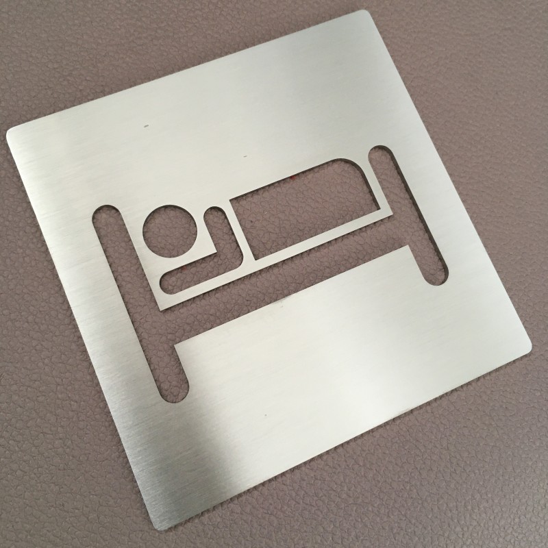 Pictogramme chambre - lit inox 100x100 ou 150x150mm