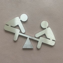 Pictogramme Inox aire de jeux - 10/15cm