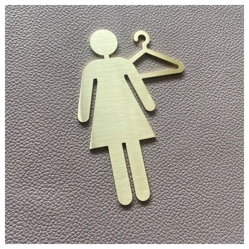 Pictogramme Laiton vestiaire femme - 10 / 15cm