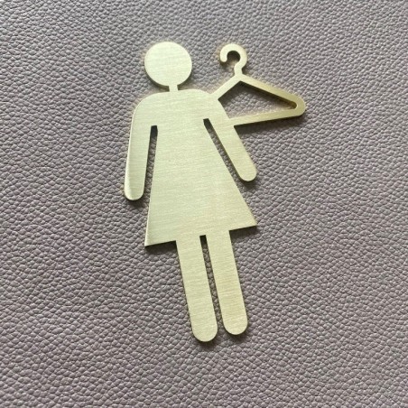 Pictogramme Laiton vestiaire femme - 10 / 15cm