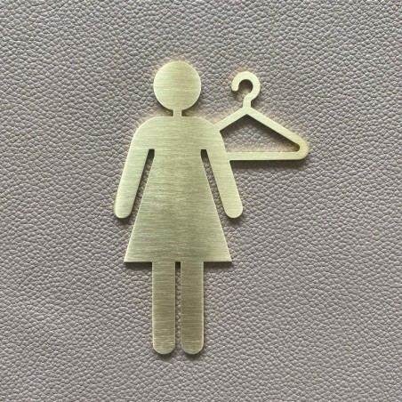 Pictogramme Laiton vestiaire femme - 10 / 15cm