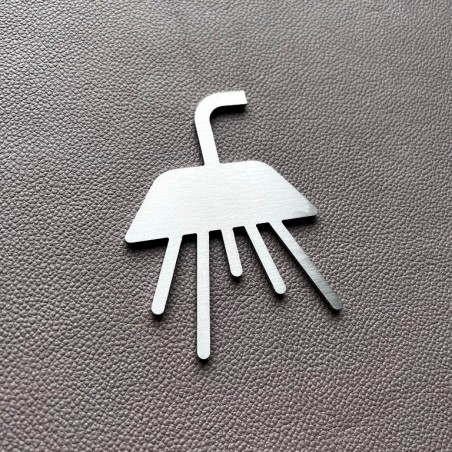 Pictogramme inox Pommeau douche - Pommeau pleine masse -  Hauteur100 ou 150mm