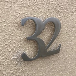 Numéro de Maison en inox, brossé, personnalisé, format 40 X 30