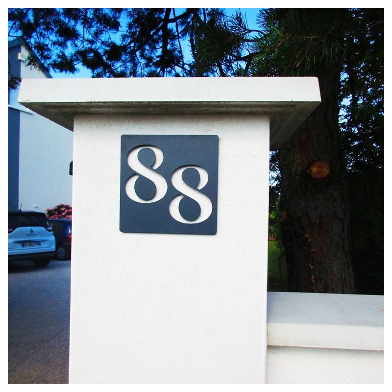 Numéros décalés - Plaque habitation inox avec peinture cuite au