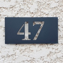 Numéros décalés - Plaque habitation inox brossé - 176x176 ou 195x130